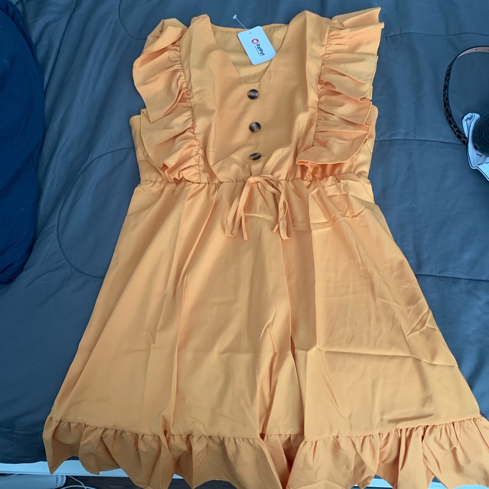 Yellow ruffle dress